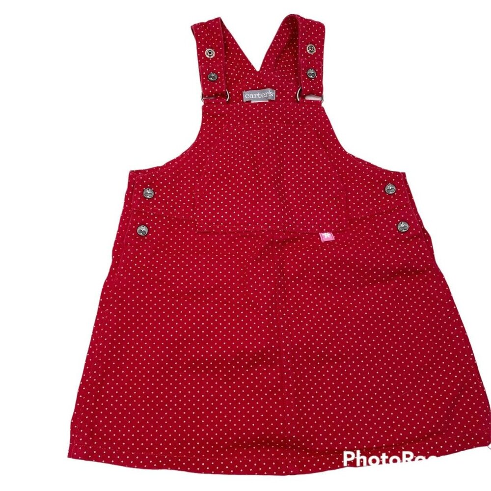 Carters Vintage Red Polka Dot Jumper Dress